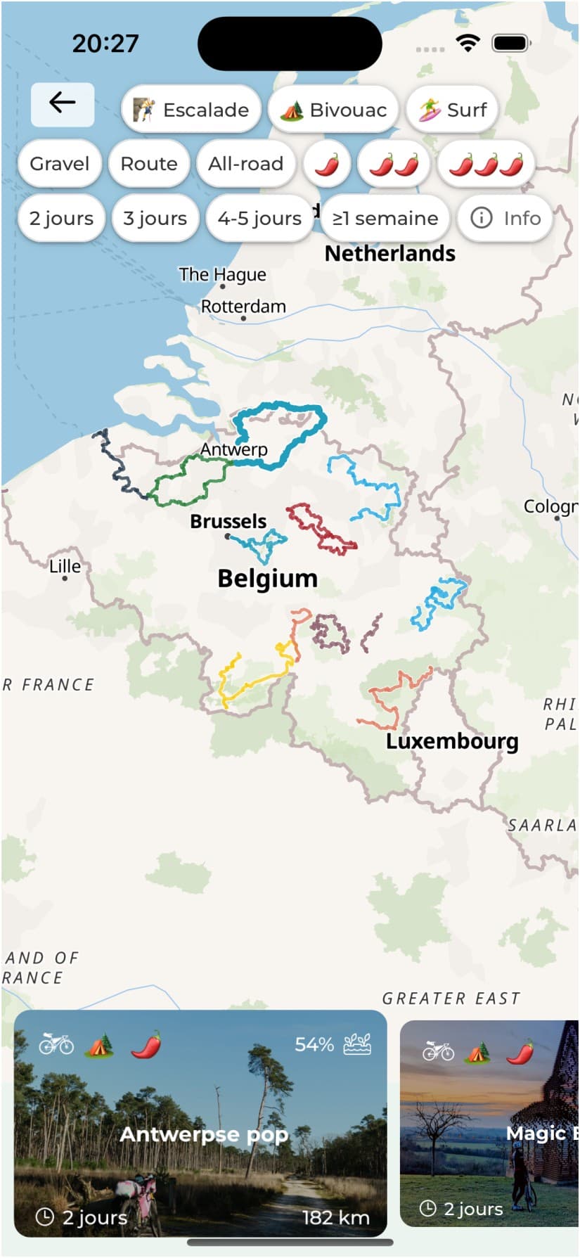 Community itineraries map